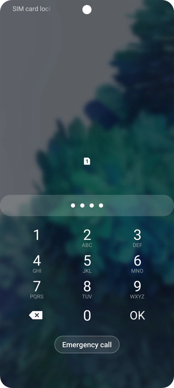 Key in your SIM PIN and press OK. The default SIM PIN is 0000.