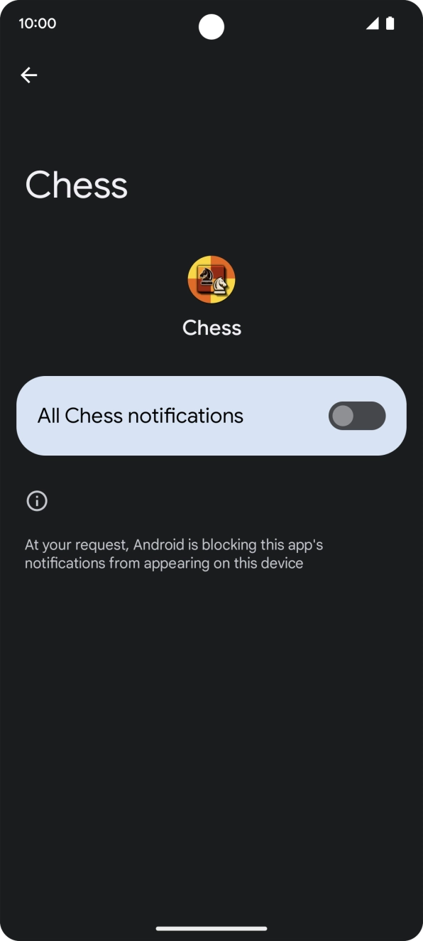 Press the indicator next to 'All notifications' to turn the function on or off.