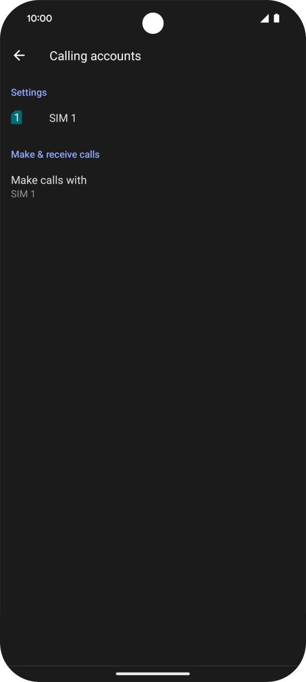 Press the name of the SIM. Press the name of the SIM.