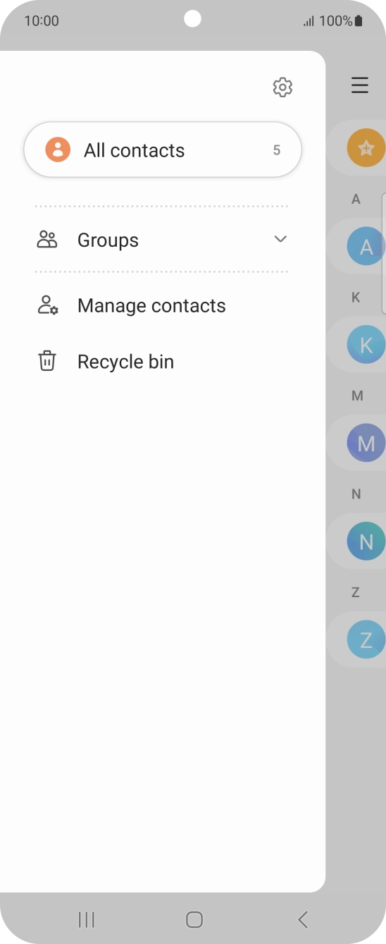 Press Manage contacts.