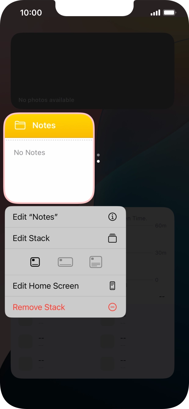 Press Edit Stack. Press Edit Stack.