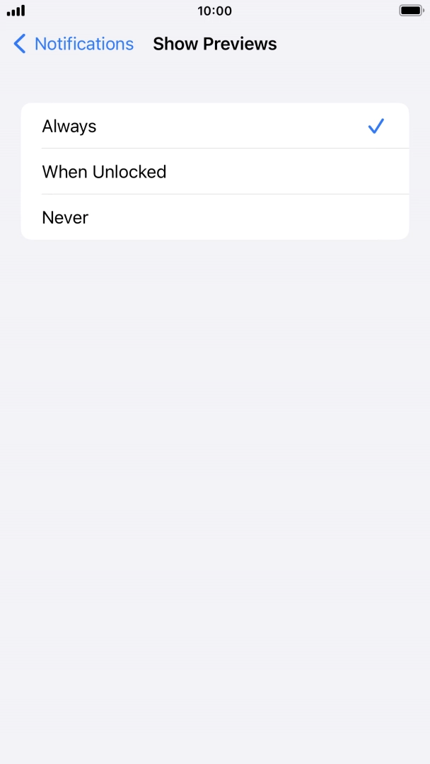 To select notification preview on the lock screen, press Always. To select notification preview on the lock screen, press Always.
