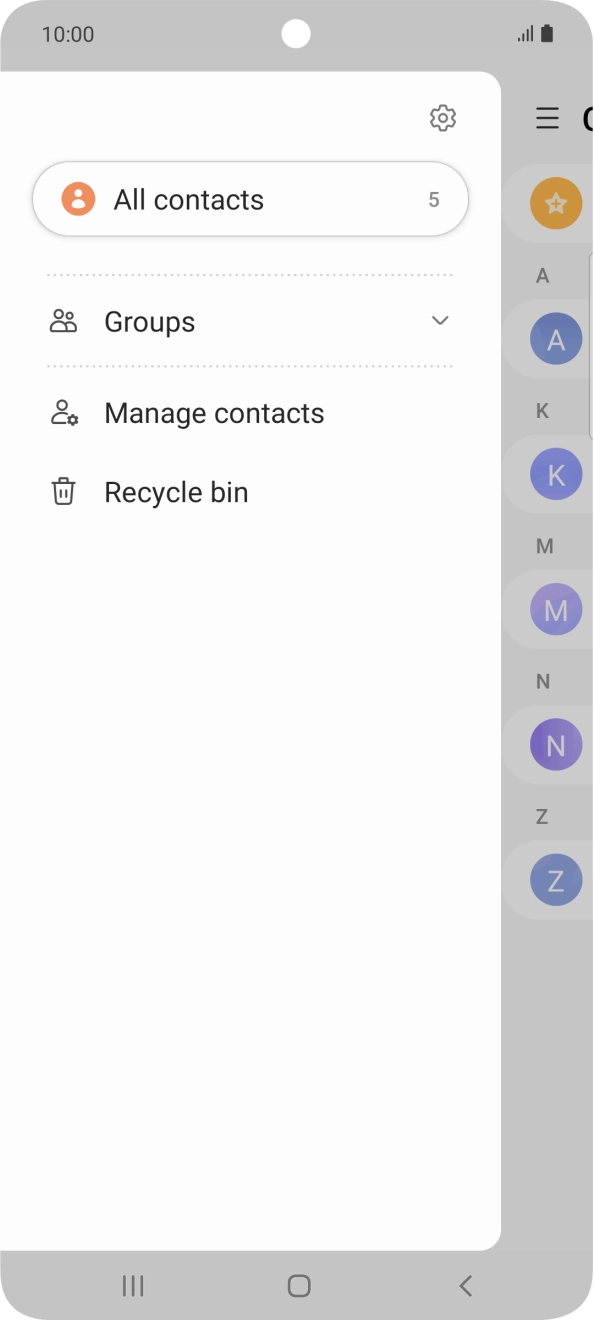 Press Manage contacts.