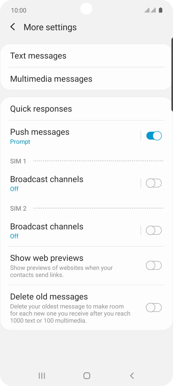 Press Text messages. Press Text messages.