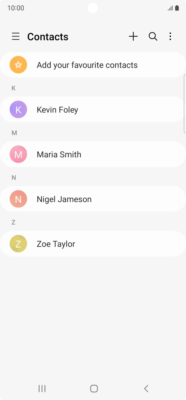 Press the required contact.