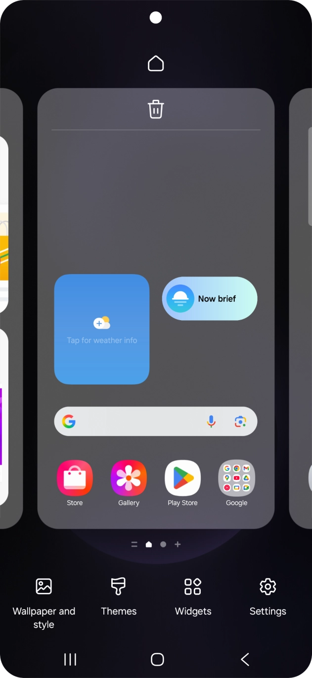 Press the required setting and follow the instructions on the screen to personalise the appearance of the home screen.