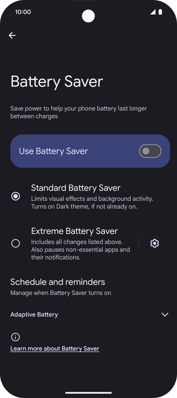 Press the required settings to turn them on or off.