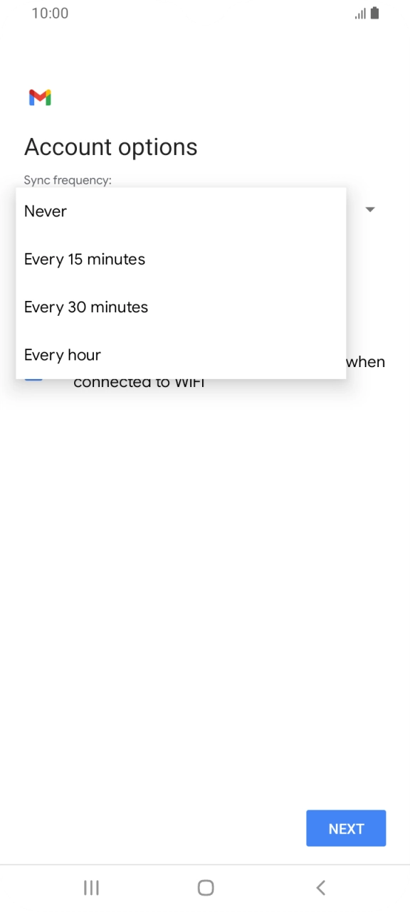 Press the required setting. Press the required setting.