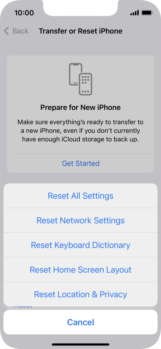 Press Reset All Settings.
