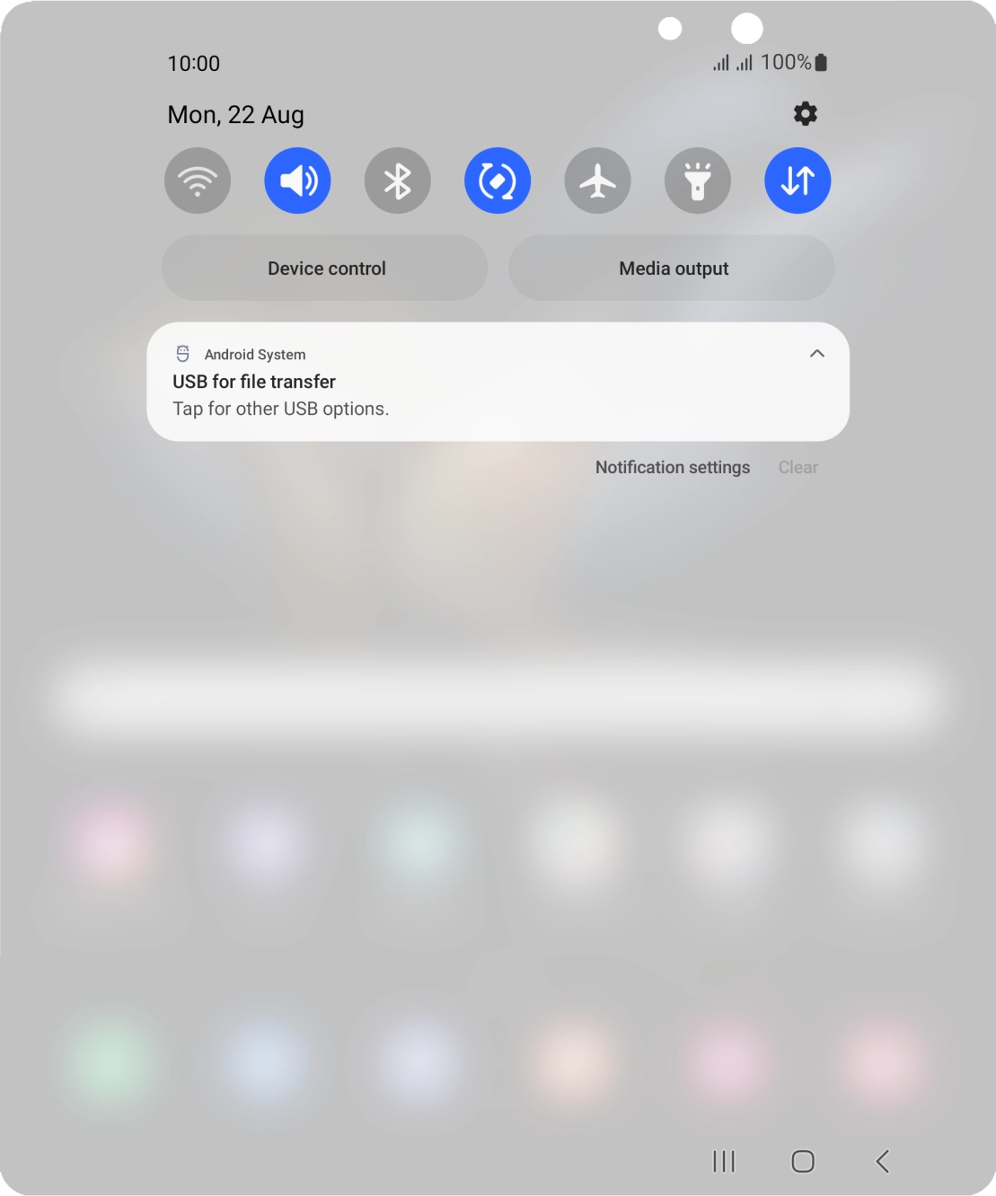 Press Tap for other USB options.. Press Tap for other USB options..