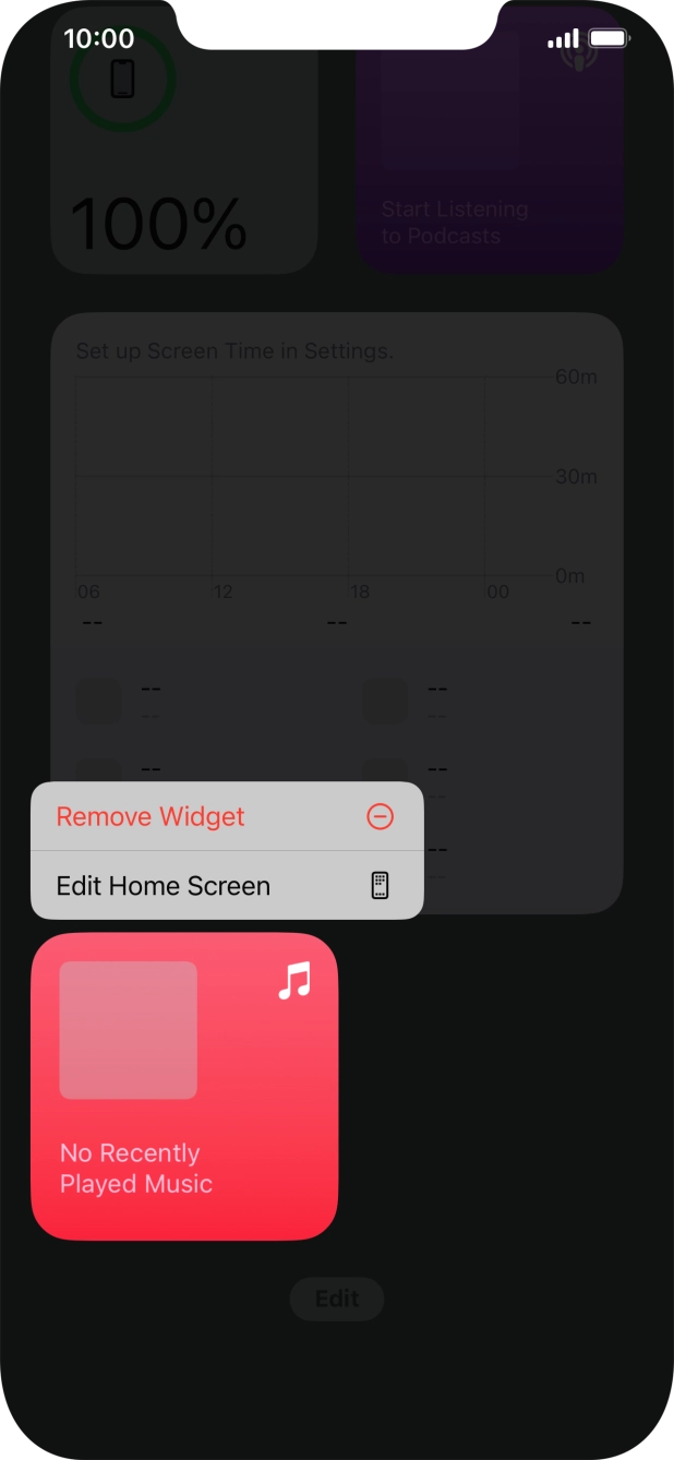 Press Remove Widget.