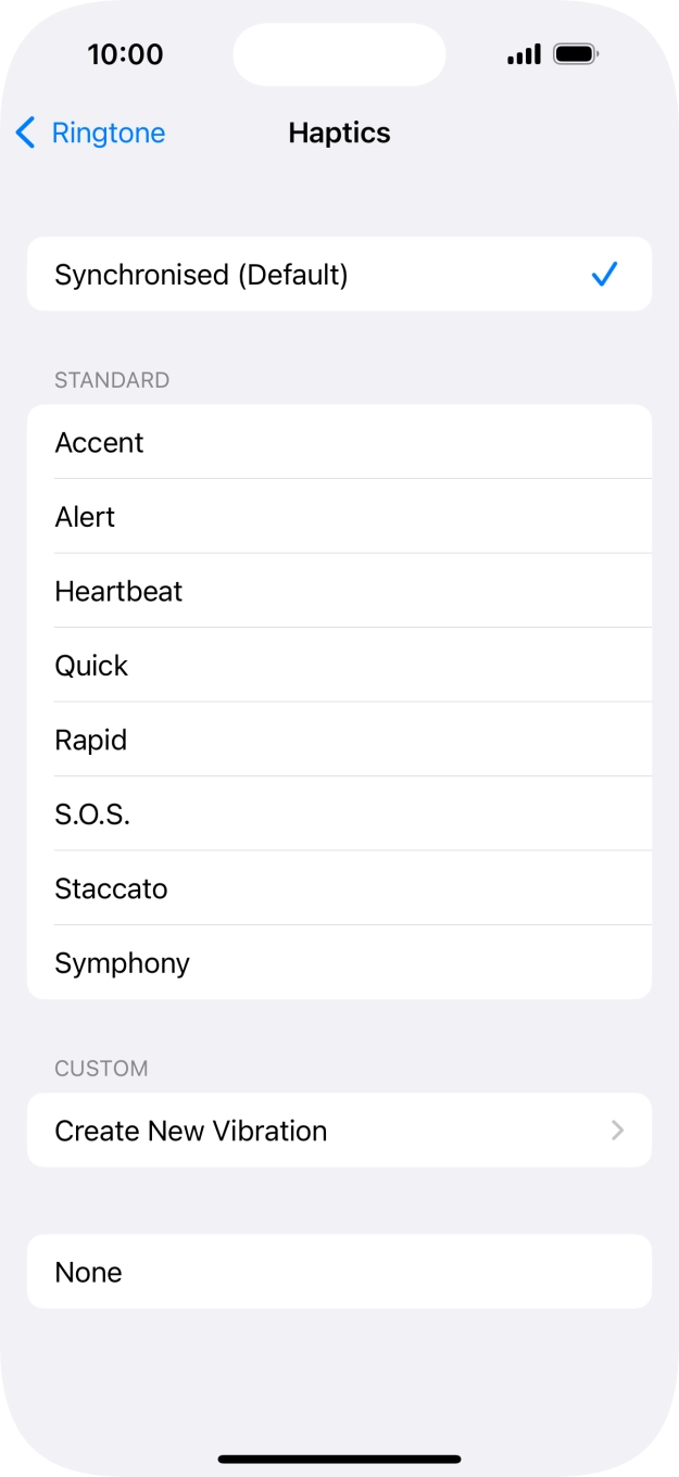 Press the required setting to turn on the function.