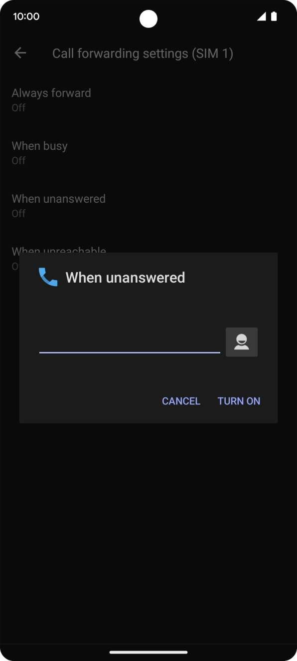 Key in 901 and press TURN ON.