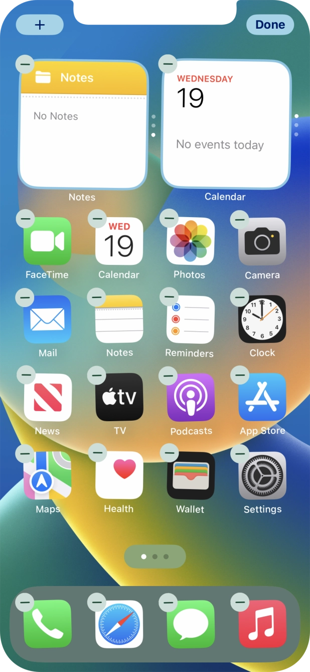 Press the home screen icon. Press the home screen icon.