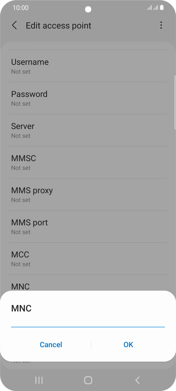 Key in 10 and press OK.