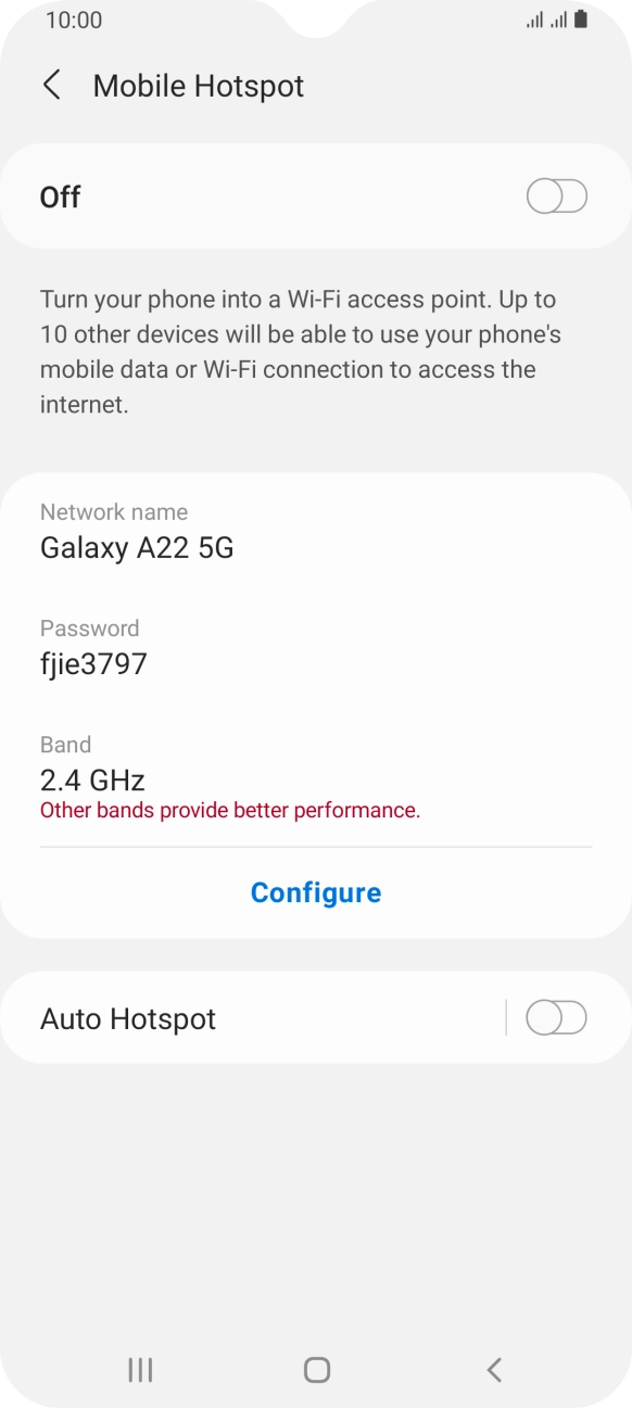 Press Configure. Press Configure.