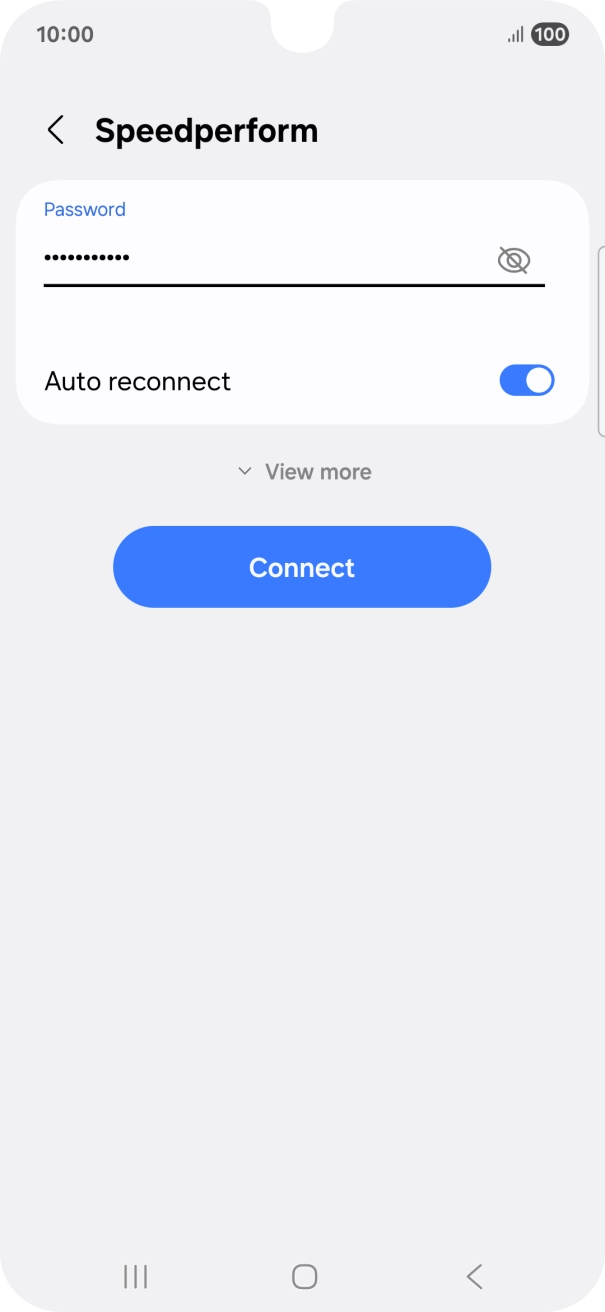 Key in the password for the WiFi network and press Connect.
