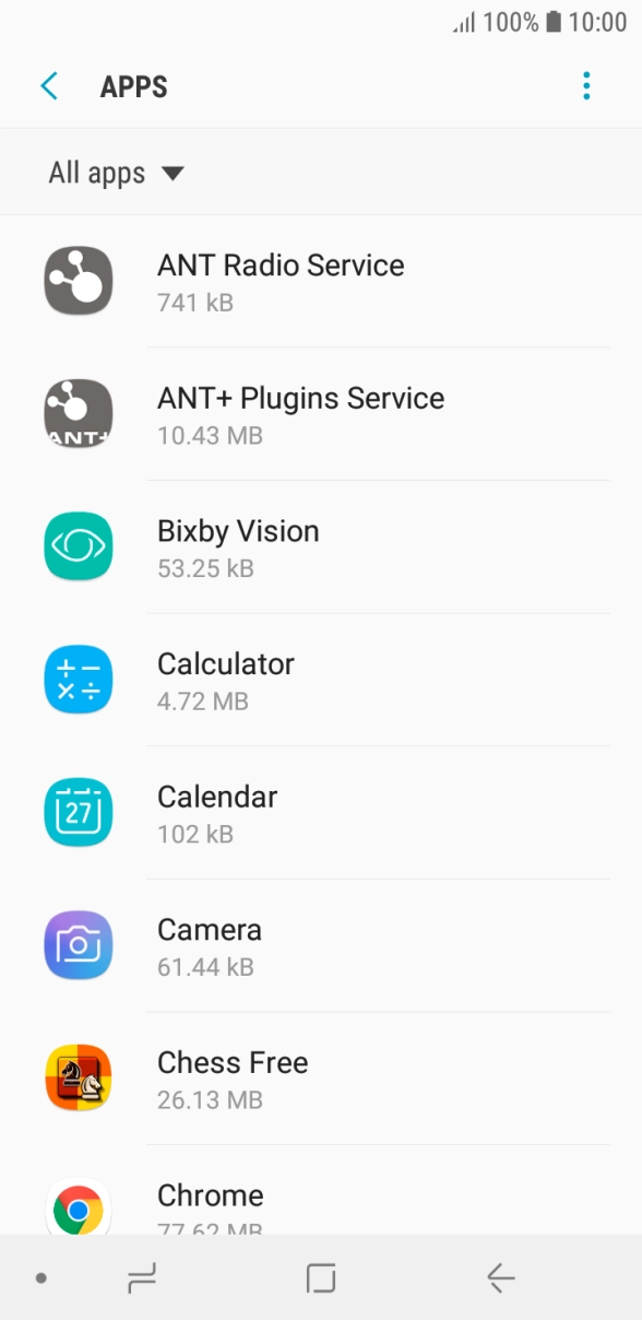 Press the required app.