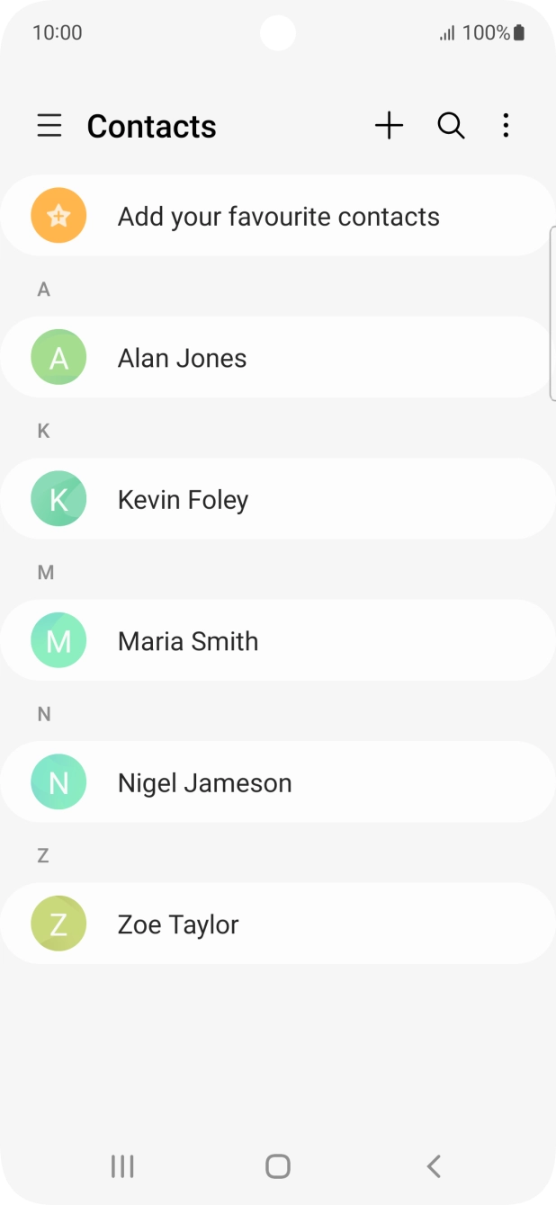 Press the new contact icon.