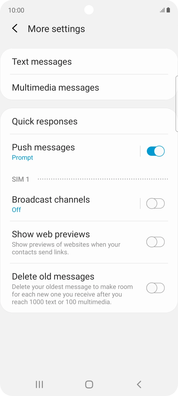 Press Text messages.
