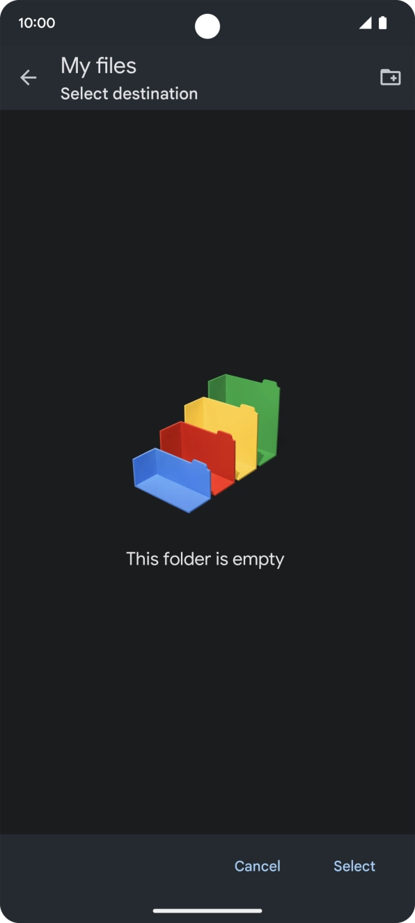 To create a new folder, press the new folder icon and follow the instructions on the screen to create a new folder. To create a new folder, press the new folder icon and follow the instructions on the screen to create a new folder.