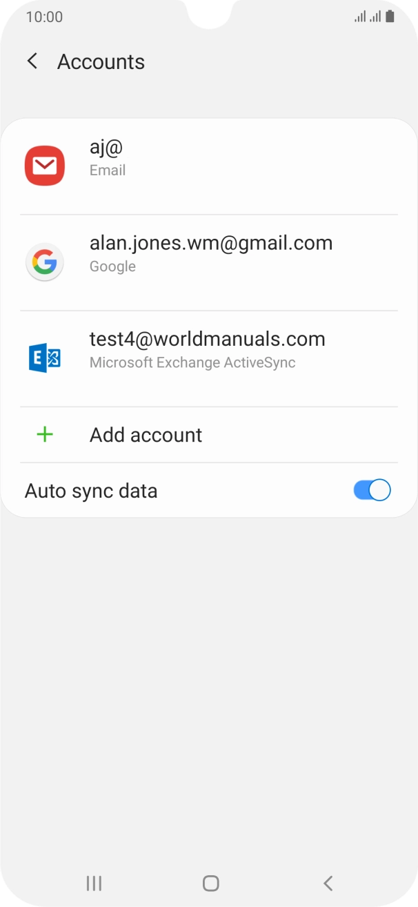 Press the indicator next to 'Auto sync data' to turn the function on or off.