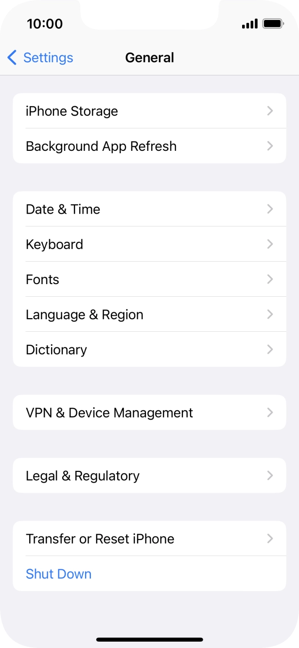 Press Transfer or Reset iPhone.