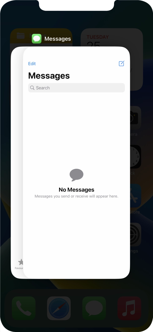 Slide upwards on the required application to end it. Slide upwards on the required application to end it.