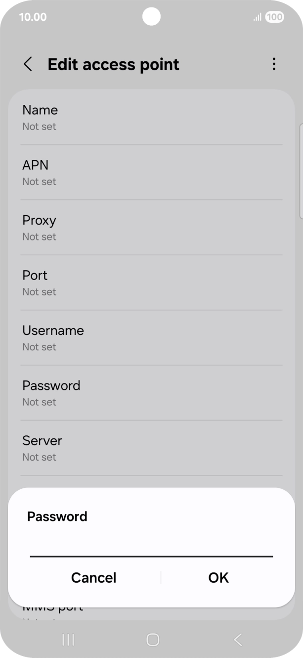 Key in p and press OK. Key in p and press OK.