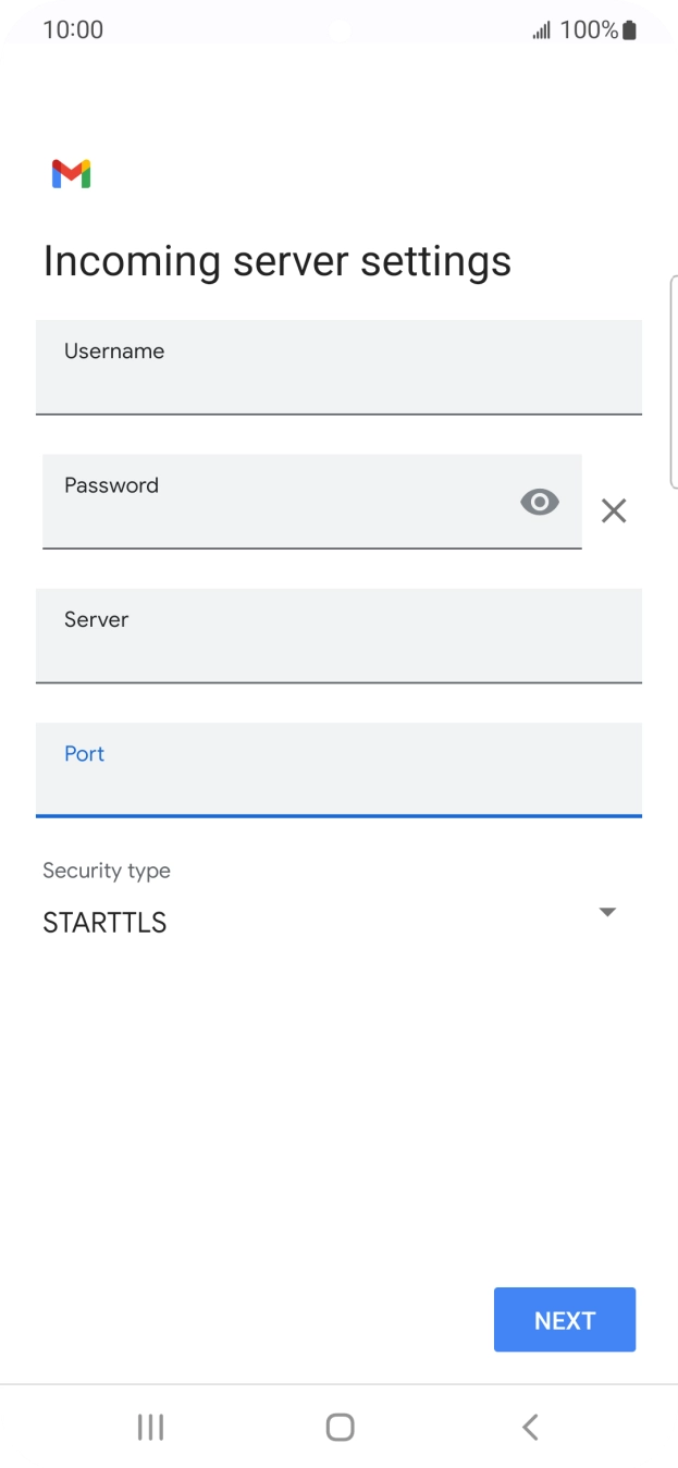 Press the drop down list below 'Security type'. Press the drop down list below 'Security type'.