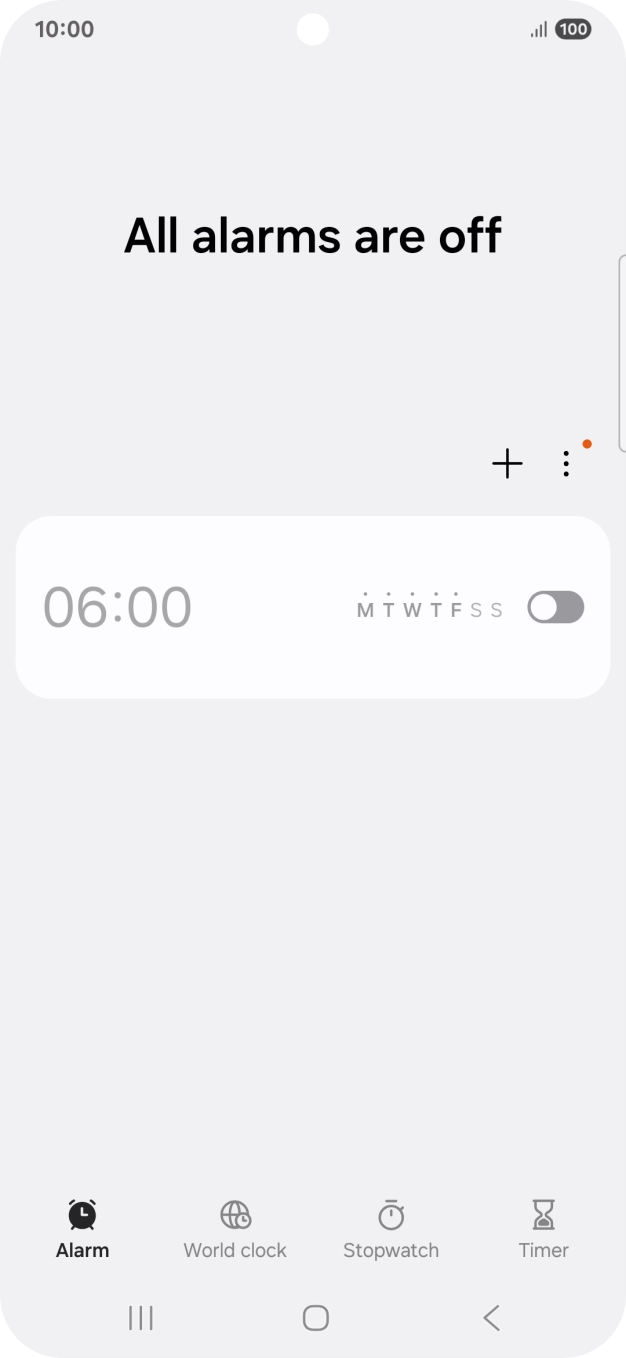 Press the set new alarm icon.
