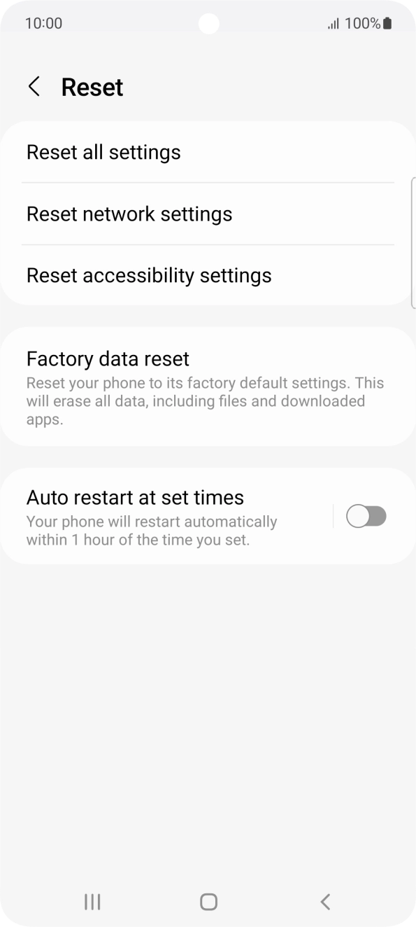 Press Factory data reset.