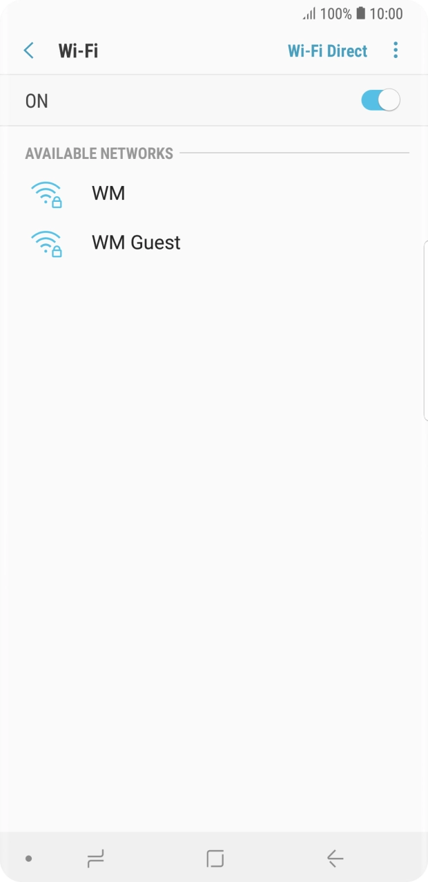 Press the required WiFi network.