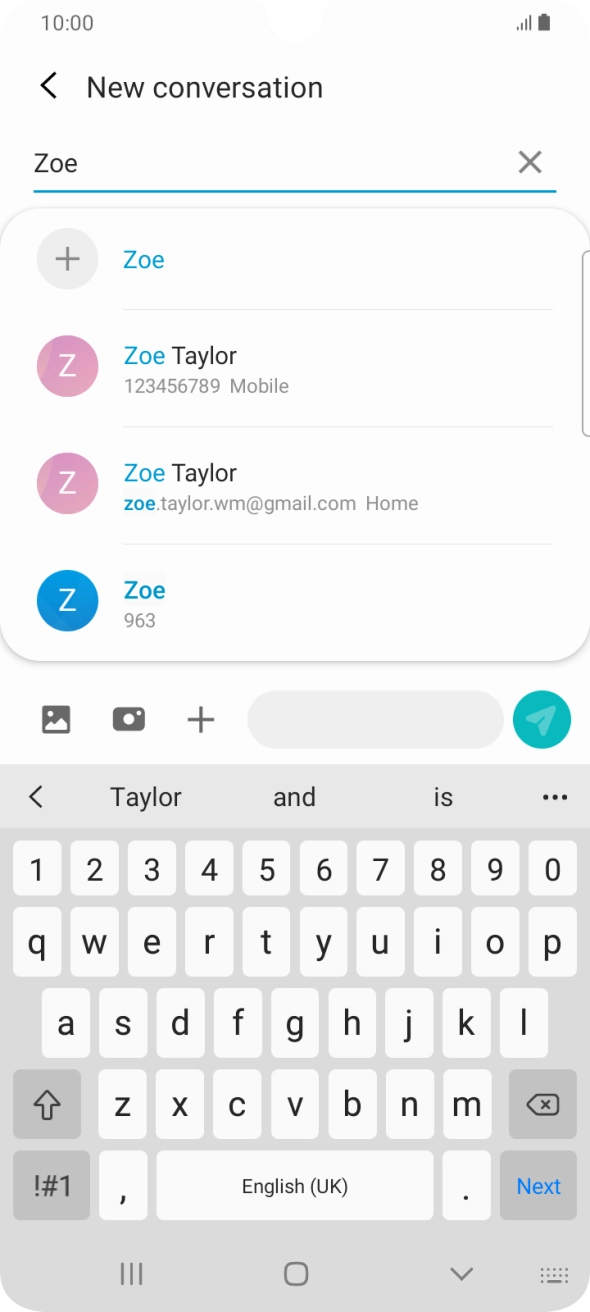 Press the required contact.