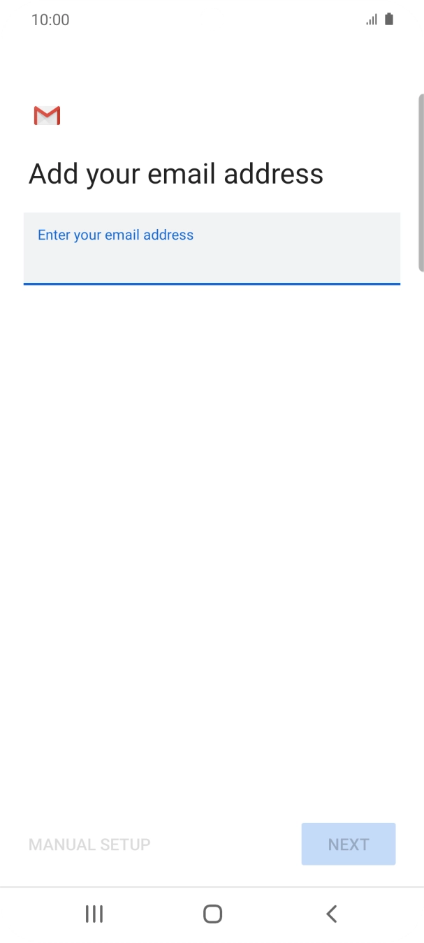 Press the field below 'Enter your email address' and key in your email address.