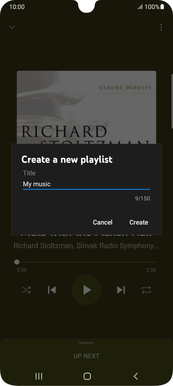 Key in a name for the playlist and press Create.