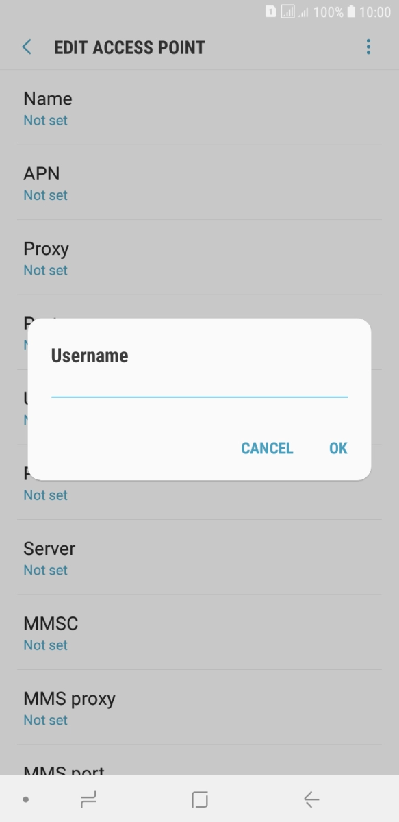 Key in o2wap and press OK.