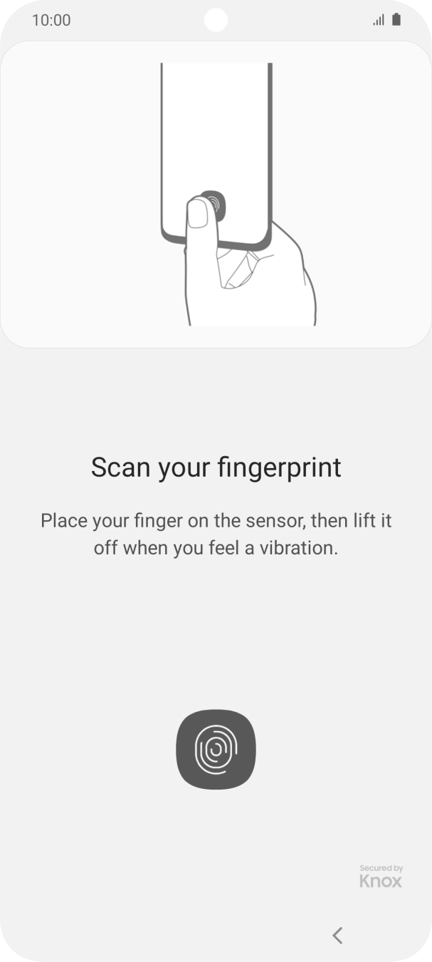 Follow the instructions on the screen to create the phone lock code using your fingerprint. Follow the instructions on the screen to create the phone lock code using your fingerprint.