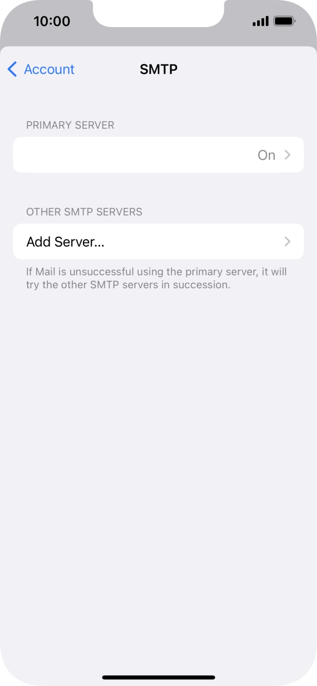 Press the field below 'PRIMARY SERVER'. Press the field below 'PRIMARY SERVER'.