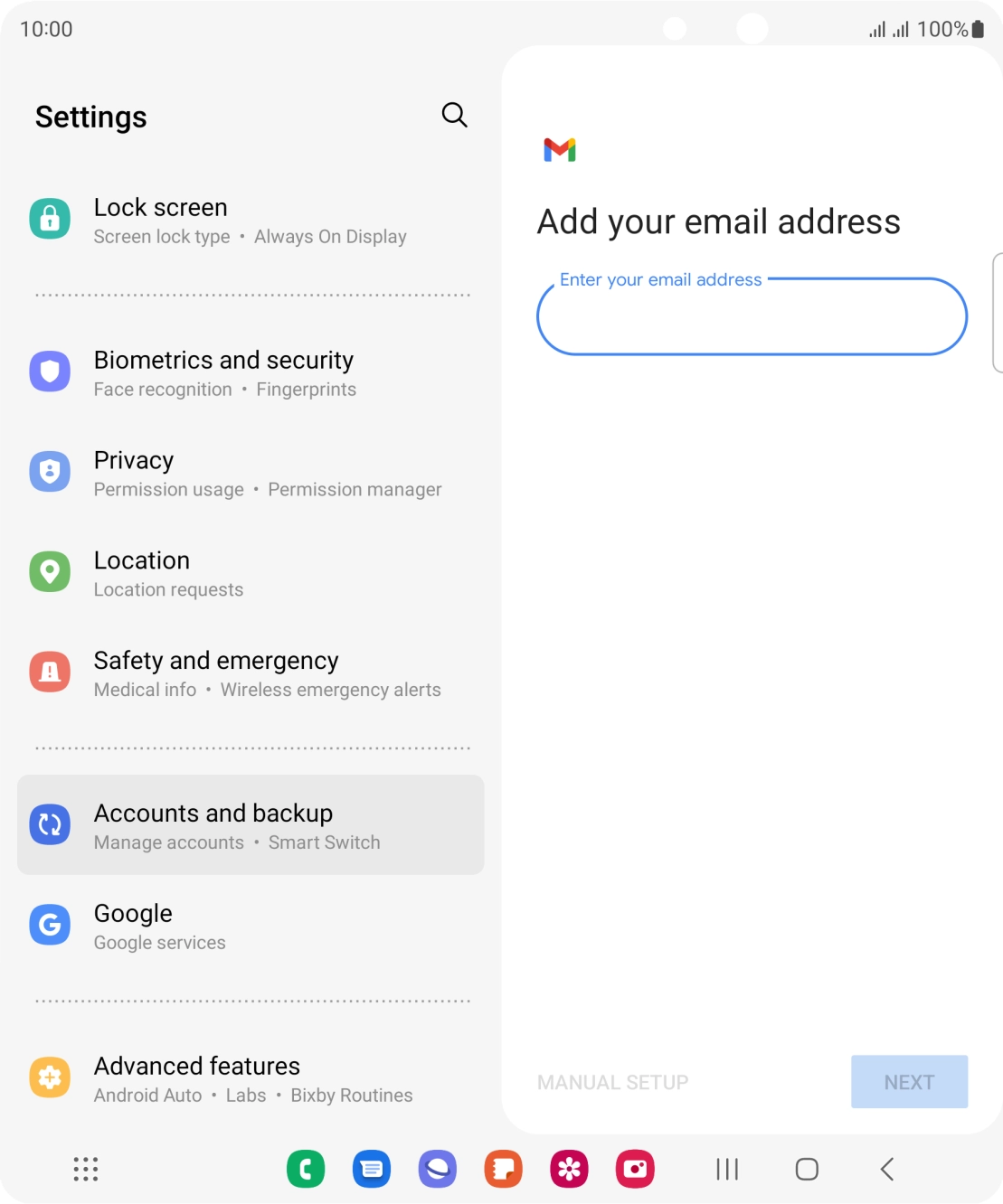 Press the field below 'Enter your email address' and key in your email address.