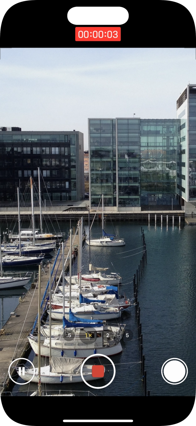 Press the stop icon to stop the recording.