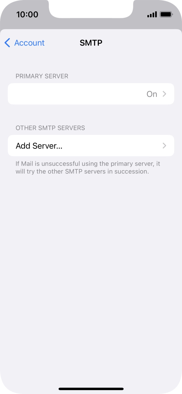 Press the field below 'PRIMARY SERVER'. Press the field below 'PRIMARY SERVER'.