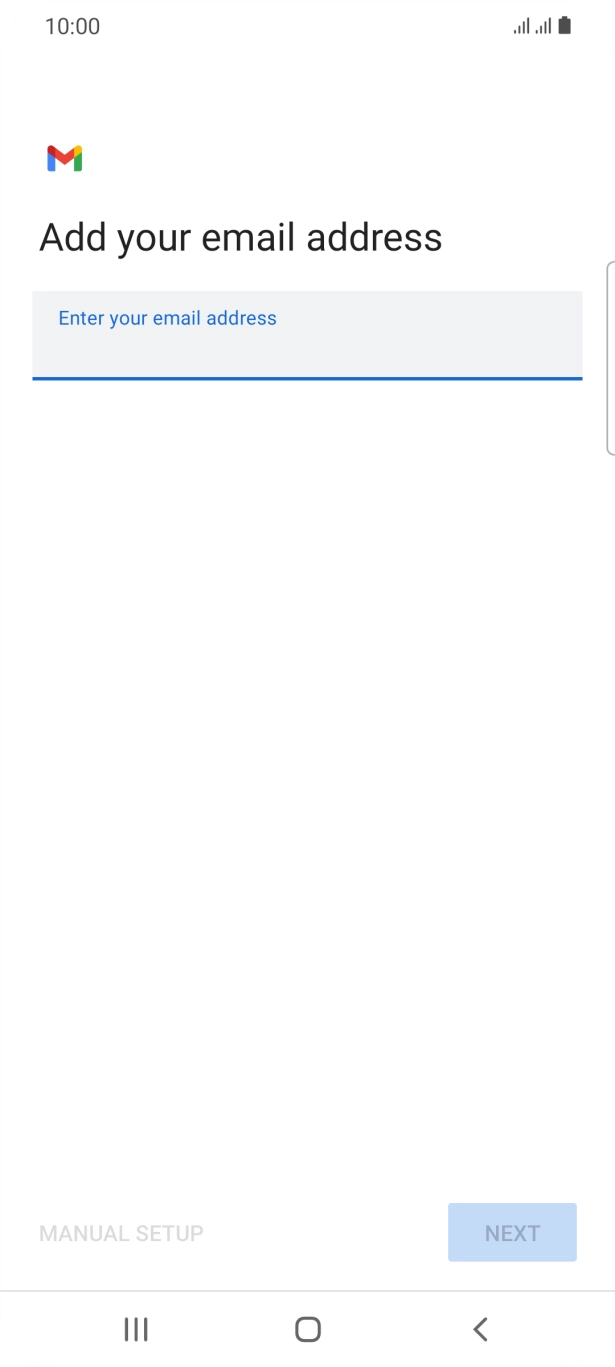 Press the field below 'Enter your email address' and key in your email address.