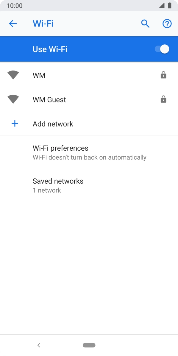 Press the required WiFi network.
