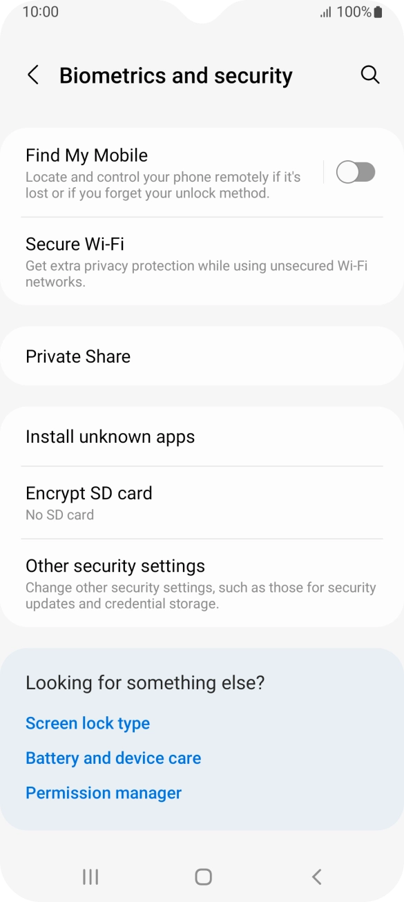 Press Other security settings.