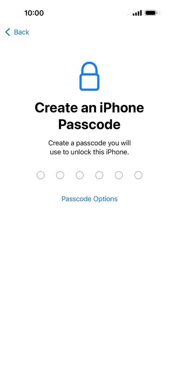 Press Passcode Options.