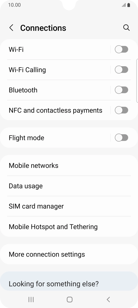 Press the indicator next to 'Wi-Fi Calling' to turn the function on or off. Press the indicator next to 'Wi-Fi Calling' to turn the function on or off.