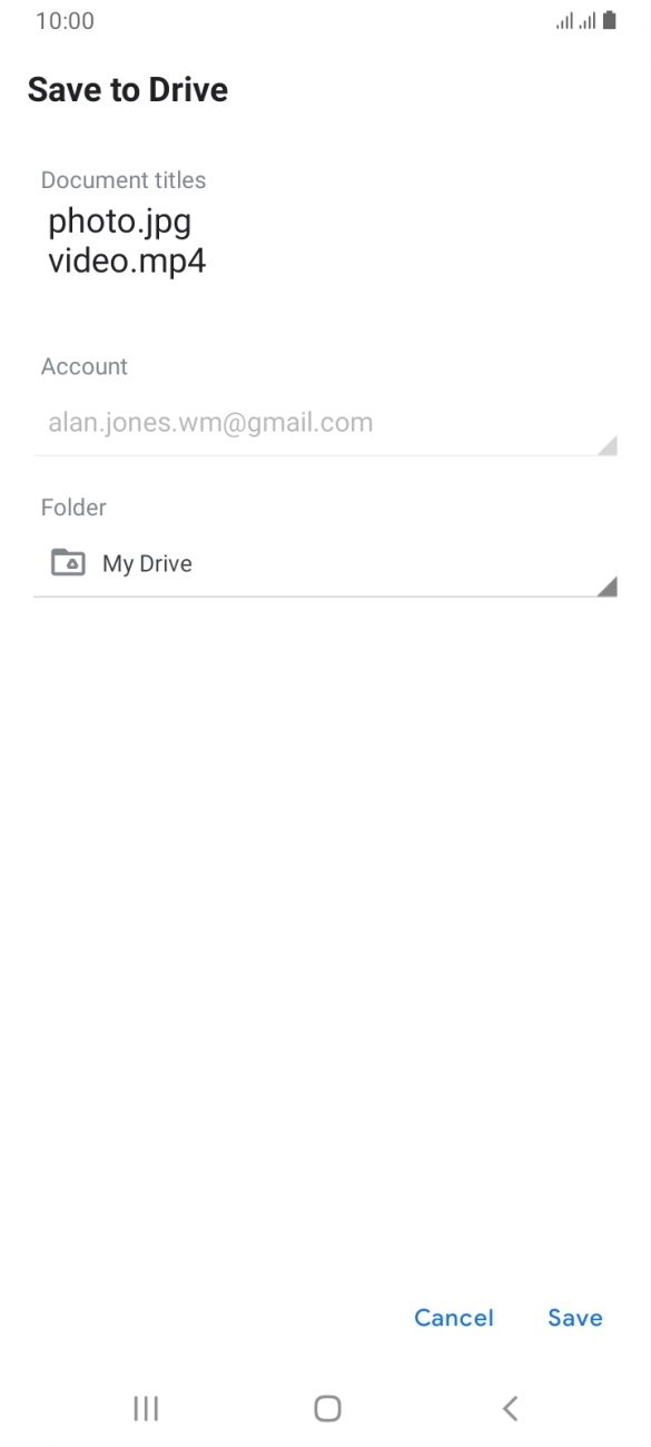 Press the field below 'Folder' and go to the required folder. Press the field below 'Folder' and go to the required folder.