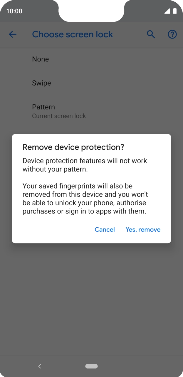Press Yes, remove. Press Yes, remove.