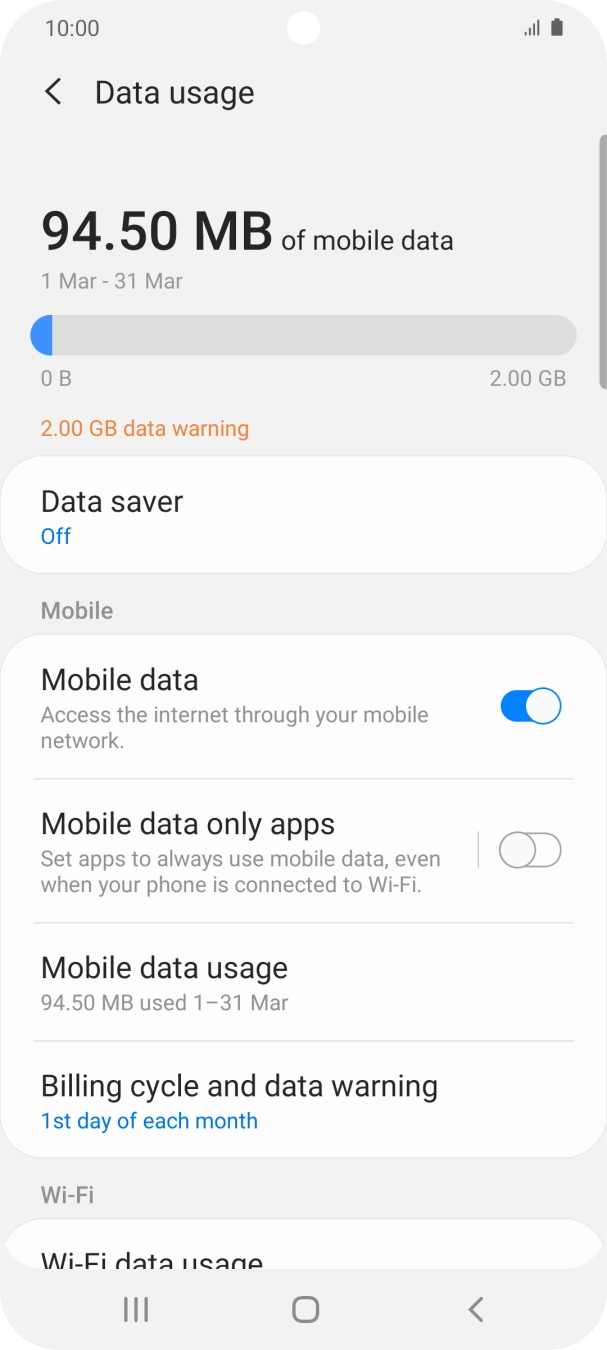 The total data usage is displayed.